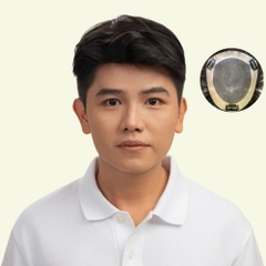 Tóc Giả Nam Che Phủ Đỉnh - Basic Cổ Điển Nâu Đen Siêu Da 3D