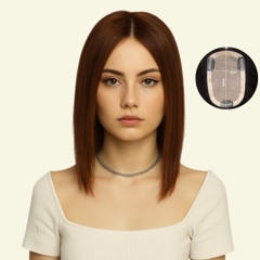 Tóc Giả Che Hói Đỉnh Đầu Nữ - Hai Mái Siêu Da 3D Dài 30 - 35cm | Wina Wigs