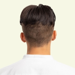 Tóc Giả Nam Che Phủ Đỉnh - Side Part Vuốt Rủ Nâu Đen Siêu Da 3D