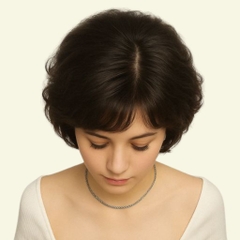 Tóc Giả Nữ Nguyên Đầu - Kiểu Bob Trung Niên Mái Xéo Dài 25cm | Wina