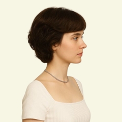 Tóc Giả Nữ Nguyên Đầu - Kiểu Bob Trung Niên Mái Xéo Dài 25cm | Wina