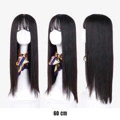 Tóc Giả Nữ Nguyên Đầu - Siêu Da Kiểu Mái Thưa Dài 60cm | Wina