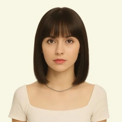 Tóc Mái Thưa Bằng Tóc Thật - Da 3D Xoáy Ngôi Ngang Dài 30cm | Wina