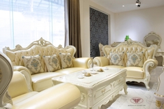 BỘ SOFA TÂN CỔ ĐIỂN ĐẸP TRẮNG KEM SANG TRỌNG 9901B