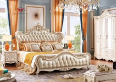 [Nhiều Kích Thước] GIƯỜNG NGỦ NHẬP KHẨU CAO CẤP TÂN CỔ ĐIỂN SAINA WHITE 902B