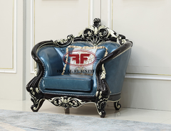SOFA MÀU XANH DƯƠNG TÂN CỔ ĐIỂN GỖ TỰ NHIÊN G9930
