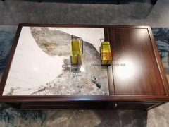 BÀN TRÀ MẶT ĐÁ INDOCHINE GỖ ÓC CHÓ 9803-1M38