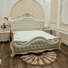 [Nhiều Kích Thước] GIƯỜNG NGỦ NHẬP KHẨU CAO CẤP TÂN CỔ ĐIỂN SAINA WHITE 902B