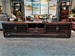 KỆ TIVI DÀI 2M4 PHONG CÁCH INDOCHINE GỖ ÓC CHÓ 6018