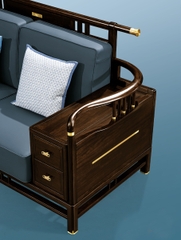 SOFA INDOCHINE GỖ ÓC CHÓ NHẬP KHẨU CAO CẤP HT2303