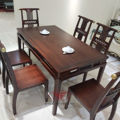 BỘ BÀN ĂN 1M6 INDOCHINE GỖ ÓC CHÓ A03