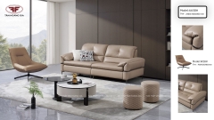 SOFA KEM SÁNG KÈM GHẾ XOAY DA TỐI GIẢN