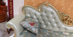 GHẾ QUÝ PHI TÂN CỔ ĐIỂN DÁT VÀNG MÀU CHAMPAGNE (SAMPANH) SANG TRỌNG A902