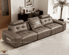 SOFA DA THẬT NÂU SÁNG TỐI GIẢN