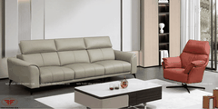 SOFA BĂNG 3 TỰA ĐẦU ĐIỆN GHI XANH TỐI GIẢN