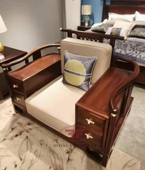 BỘ SOFA PHÒNG KHÁCH HIỆN ĐẠI INDOCHINE GỖ ÓC CHÓ 6603