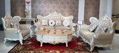 BỘ SOFA GỖ TỰ NHIÊN TÂN CỔ ĐIỂN DÁT VÀNG 9902B
