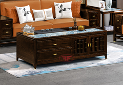 BÀN TRÀ 1M5 INDOCHINE GỖ ÓC CHÓ MẶT ĐÁ KẾT HỢP MẶT GỖ 2317