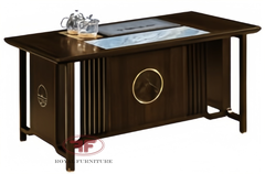 BÀN LÀM VIỆC INDOCHINE MẶT ĐÁ GỖ ÓC CHÓ CAO CẤP  HT2322