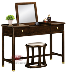 BÀN TRANG ĐIỂM INDOCHINE GỖ ÓC CHÓ GƯƠNG VUÔNG 1M1 2355