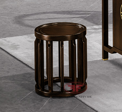 ĐÔN TRÒN NHỎ INDOCHINE GỖ ÓC CHÓ 2393