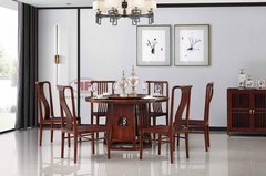 BỘ BÀN ĂN TRÒN XOAY INDOCHINE KẾT HỢP 6 GHẾ
