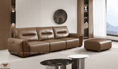 SOFA BĂNG 3 KÈM ĐÔN NÂU SÁNG TỐI GIẢN