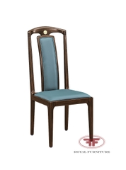 GHẾ ĂN INDOCHINE GỖ ÓC CHÓ BỌC DA XANH NHẬP KHẨU HT2387