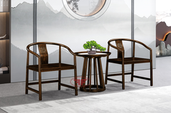 BỘ BÀN TRÀ 2 GHẾ INDOCHINE GỖ ÓC CHÓ CÓ TAY VỊN SANG TRỌNG 2396