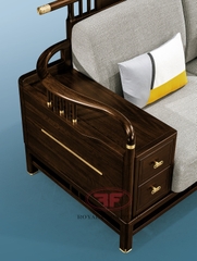 BỘ SOFA INDOCHINE DÁNG CHỮ L GỖ ÓC CHÓ NHẬP KHẨU 2305