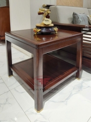 BÀN GÓC VUÔNG MẶT GỖ INDOCHINE GỖ ÓC CHÓ 9806