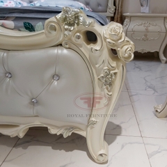 GIƯỜNG NGỦ TÂN CỔ ĐIỂN GỖ TỰ NHIÊN ĐẸP 919B