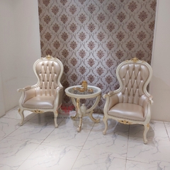 BỘ BÀN TRÀ 2 GHẾ PHÒNG NGỦ TÂN CỔ ĐIỂN DÁT VÀNG 930B