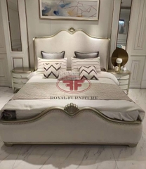GIƯỜNG NGỦ LUXURY GỖ TỰ NHIÊN BỌC NỈ NHẬP KHẨU A8801