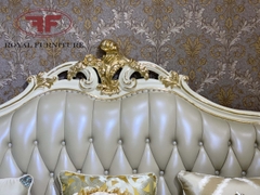 BỘ SOFA PHÒNG KHÁCH TÂN CỔ ĐIỂN DÁT VÀNG KẾT HỢP GHẾ QUÝ PHI 9902B