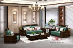 BỘ SOFA DA XANH PHONG CÁCH INDOCHINE NHẬP KHẨU 2309