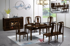 BỘ BÀN ĂN TRÒN 6 GHẾ INDOCHINE GỖ ÓC CHÓ 2369