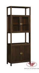 TỦ TRANG TRÍ  2 CÁNH INDOCHINE GỖ ÓC CHÓ NHẬP KHẨU ĐẸP HT2523-1