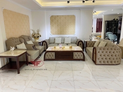 BỘ SOFA GỖ ÓC CHÓ TÂN CỔ ĐIỂN CAO CẤP GỒM 5 MÓN NỘI THẤT