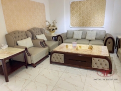 BỘ SOFA GỖ ÓC CHÓ TÂN CỔ ĐIỂN CAO CẤP GỒM 5 MÓN NỘI THẤT