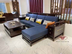 BỘ SOFA INDOCHINE DÁNG CHỮ L GỖ ÓC CHÓ NHẬP KHẨU 2305