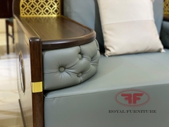 BỘ SOFA PHÒNG KHÁCH INDOCHINE GỖ ÓC CHÓ NHẬP KHẨU 2302