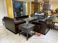 BỘ SOFA PHÒNG KHÁCH INDOCHINE GỖ ÓC CHÓ NHẬP KHẨU 2302