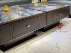 BÀN TRÀ INDOCHINE GỖ ÓC CHÓ 1M8 MẶT ĐÁ, BÀN GHÉP LINH HOẠT 2310