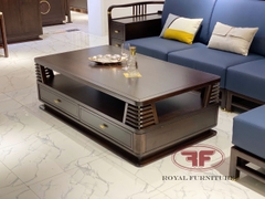 BÀN TRÀ NGĂN KÉO INDOCHINE GỖ ÓC CHÓ MẶT GỖ HT2316