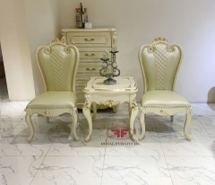 BỘ BÀN 2 GHẾ THƯ GIÃN TÂN CỔ ĐIỂN DÁT VÀNG SIÊU CẤP MỚI
