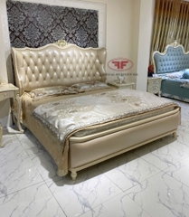GIƯỜNG NGỦ 1M8 X2M TÂN CỔ ĐIỂN GỖ TỰ NHIÊN CAO CẤP 8816