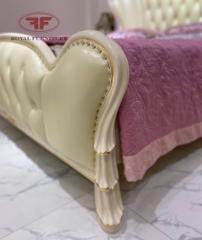 GIƯỜNG NGỦ DÁT VÀNG TÂN CỔ ĐIỂN GỖ TỰ NHIÊN SANG TRỌNG D502