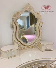 BÀN TRANG ĐIỂM CÔ DÂU TÂN CỔ ĐIỂN DÁT VÀNG GỖ TỰ NHIÊN CAO CẤP 805