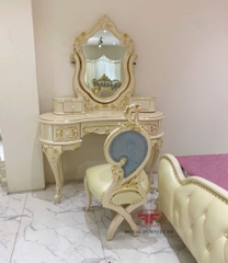 BÀN TRANG ĐIỂM CÔ DÂU TÂN CỔ ĐIỂN DÁT VÀNG GỖ TỰ NHIÊN CAO CẤP 805